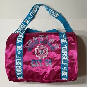 Justice Pink and Blue Duffle Bag Sleepover Travel Tote